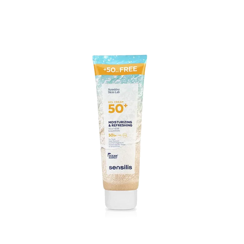 Crème solaire Sensilis gel crème 50+ hydratant et rafraîchissant.