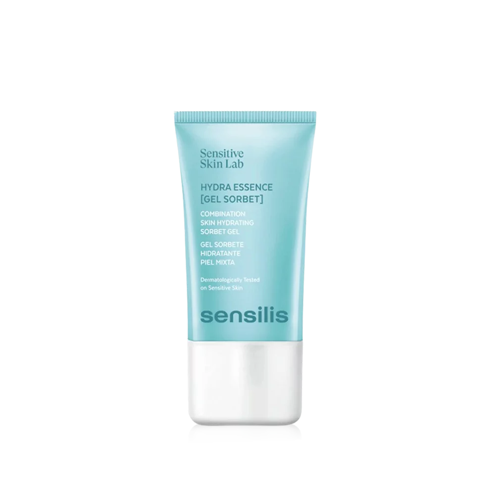 Gel hydratant Sorbet Hydra Essence de Sensilis pour peaux sensibles.