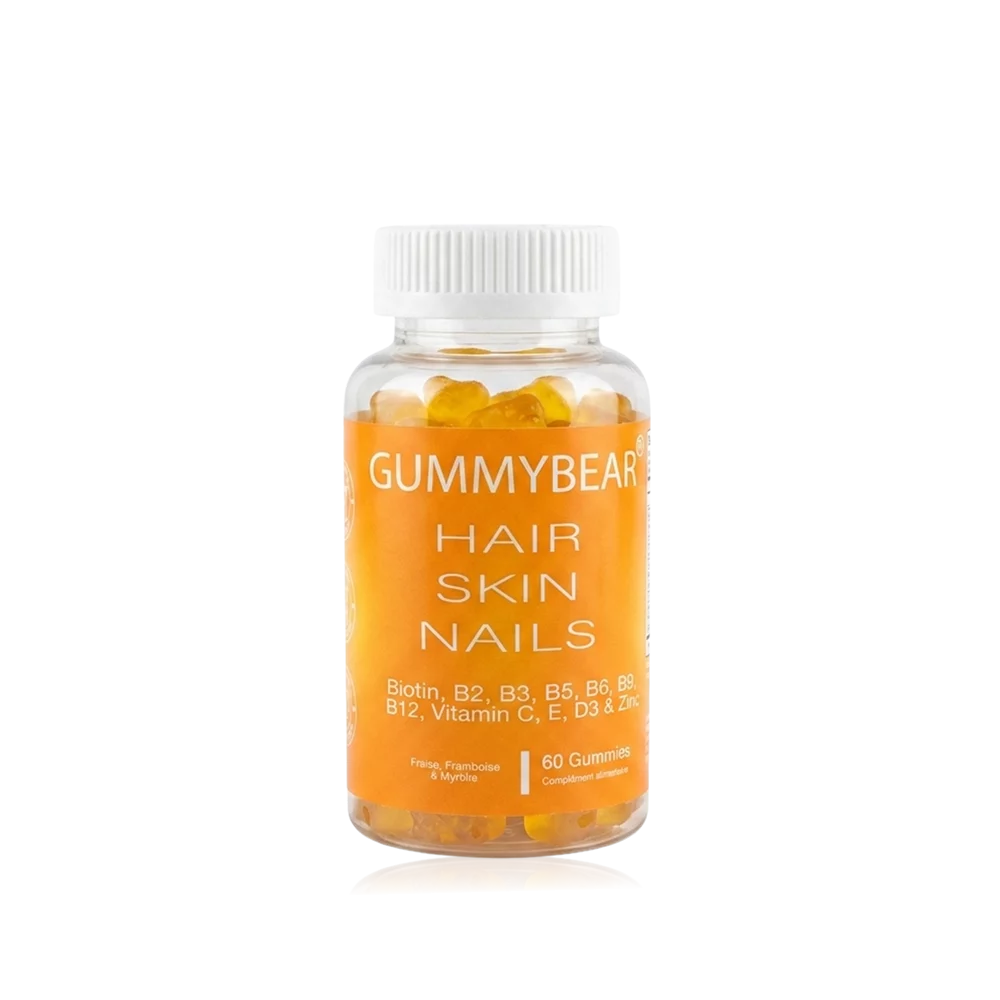 Complément alimentaire GUMMYBEAR pour cheveux, peau et ongles.