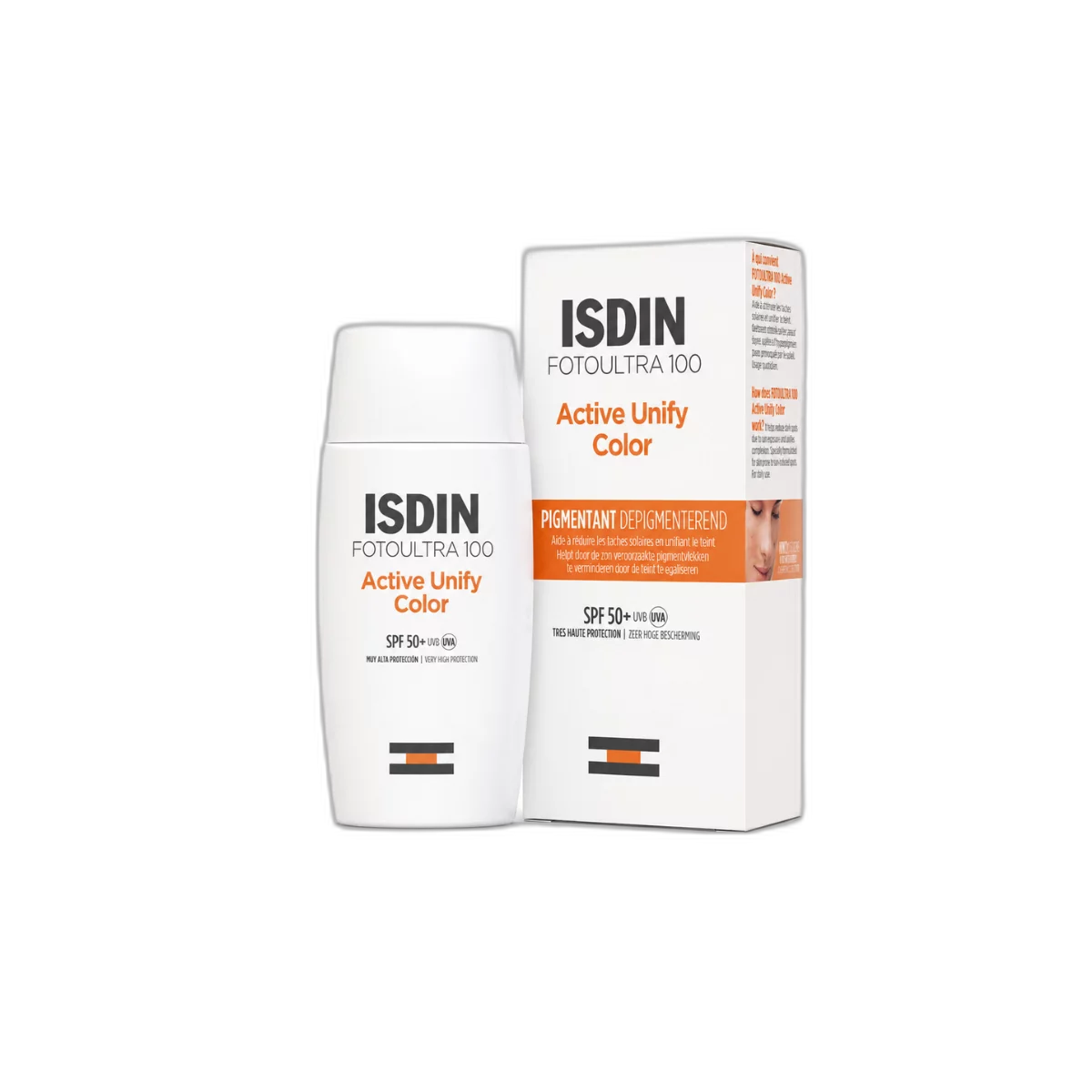 Isdin Fotoultra 100 Active Unify SPF50+ 50ml, écran solaire dépigmentant anti-tâches