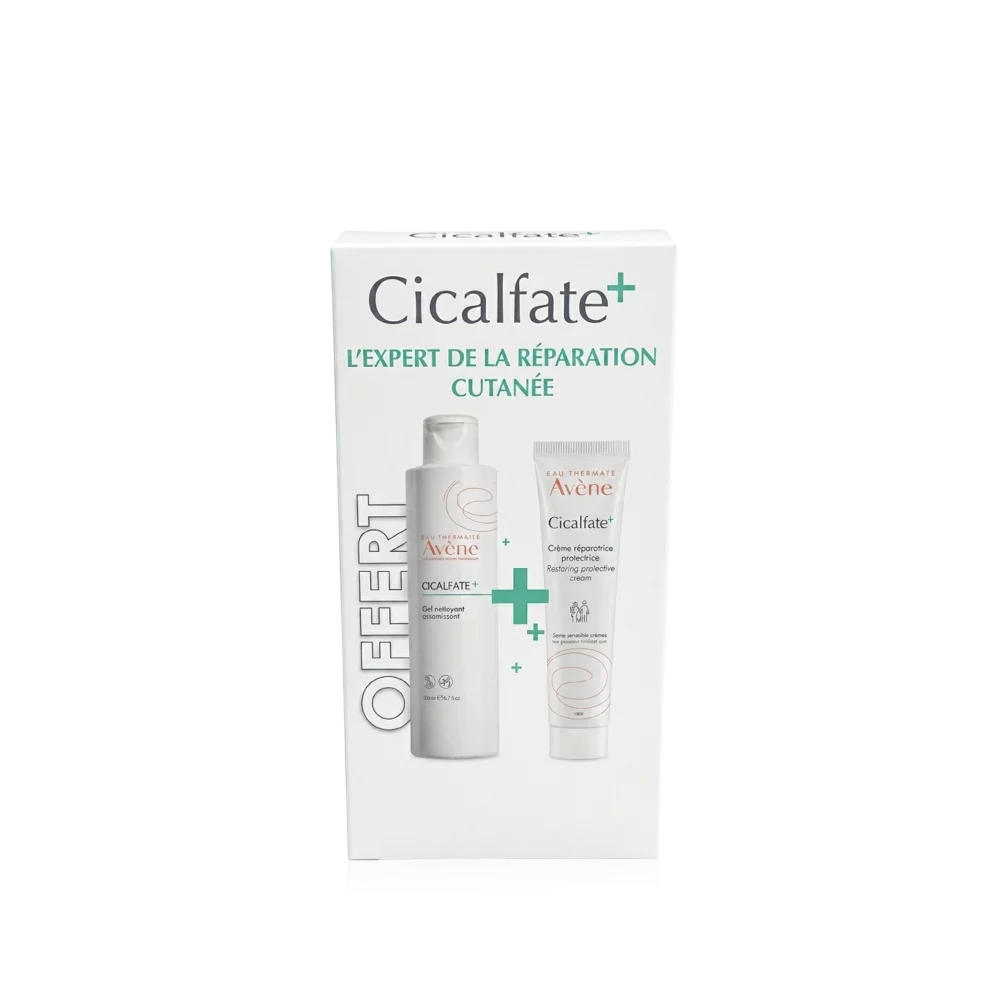 Cicalfate+ d'Avene, gel nettoyant et crème réparatrice.