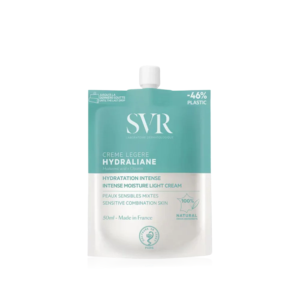 Crème légère Hydraliane SVR, 50ml, hydratation intense pour peaux sensibles mixtes.