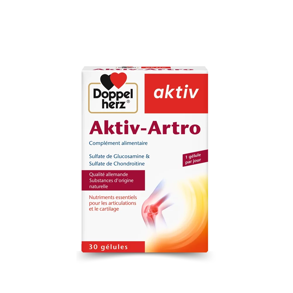 Doppelherz Aktiv-Artro, complément alimentaire à base de sulfate de glucosamine et de chondroïtine.