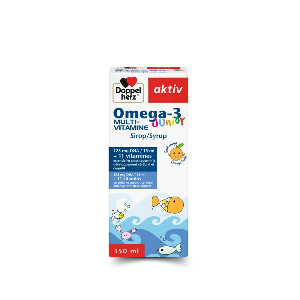 Doppelherz aktiv Omega-3 Junior multivitamine sirop 150ml.