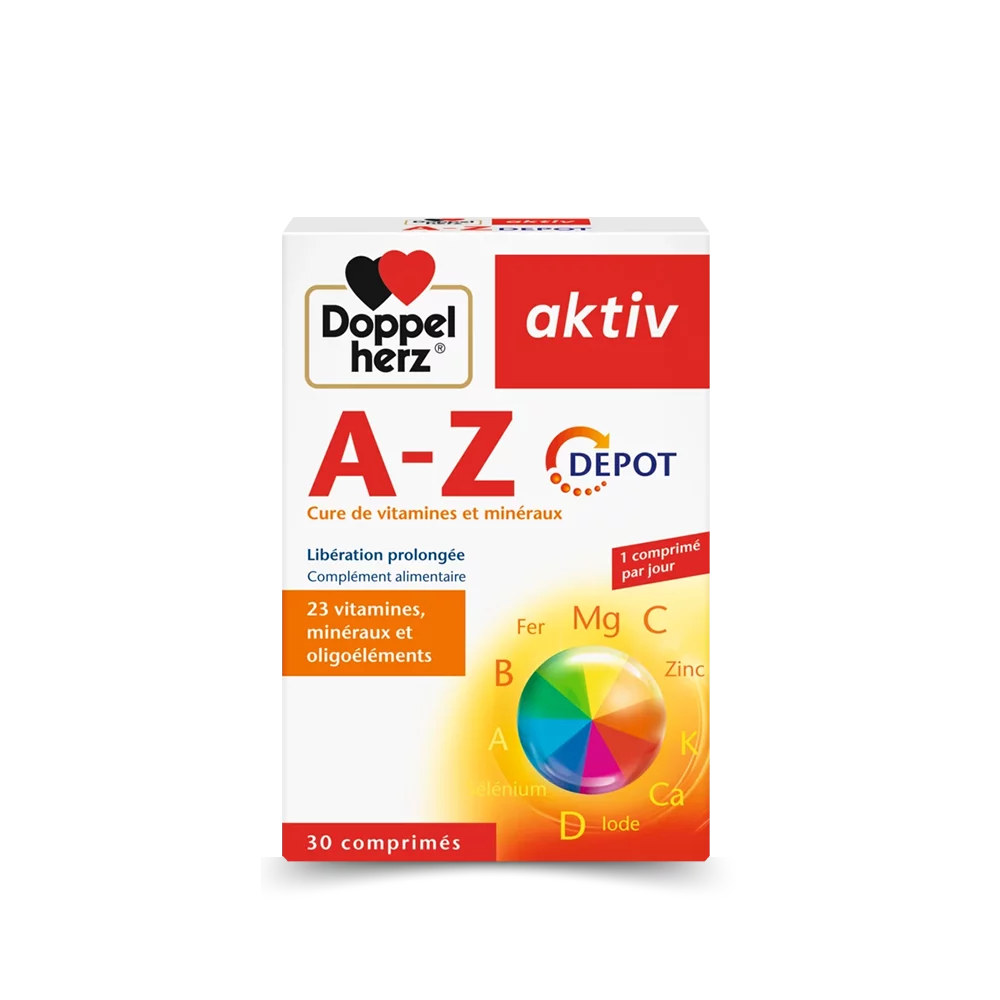 Doppelherz A-Z Depot, complément alimentaire vitamines et minéraux.
