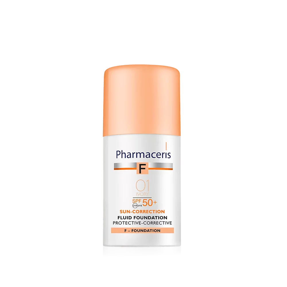 Pharmaceris F Q1 Ivory, fond de teint fluide correcteur avec SPF 50+