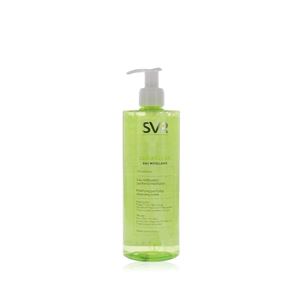 Eau micellaire Sebiaclear de SVR, 400ml, pour peaux grasses.