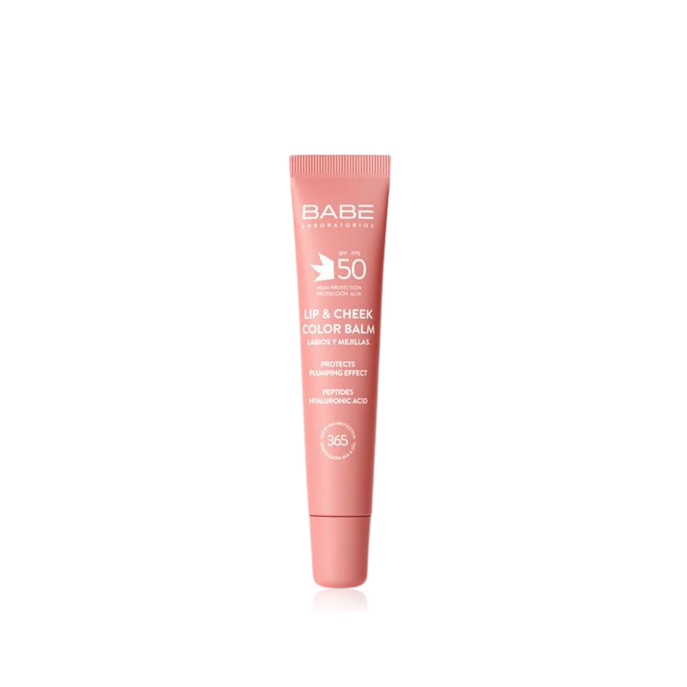 Babe Laboratorios, Baume coloré pour les lèvres et les joues SPF 50.