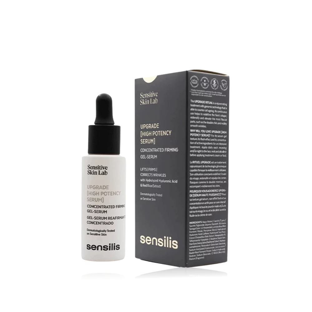 Sérum Upgrade haute puissance de Sensitive Skin Lab, marque Sensilis, pour un soin concentré raffermissant.
