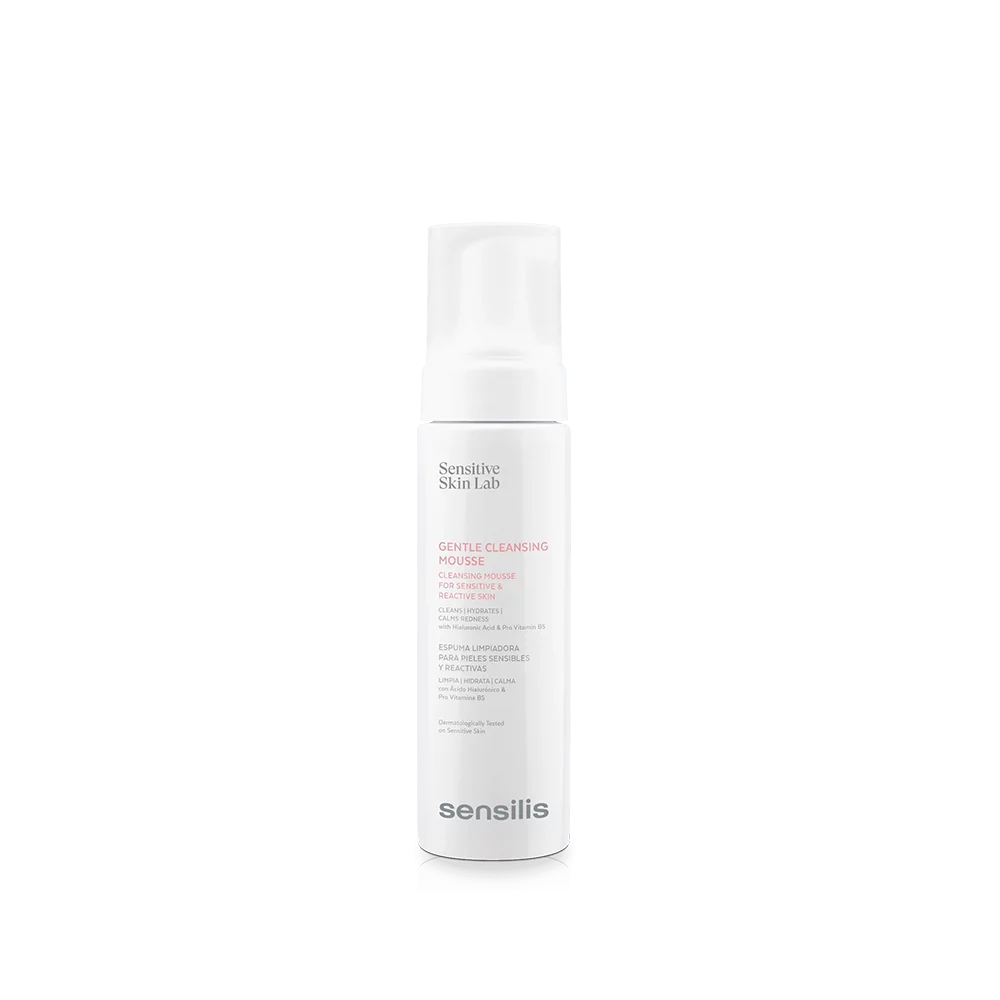 Mousse nettoyante douce Sensilis pour peaux sensibles et réactives.