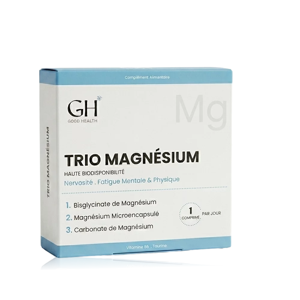 Trio Magnésium de Good Health, complément alimentaire en boîte.