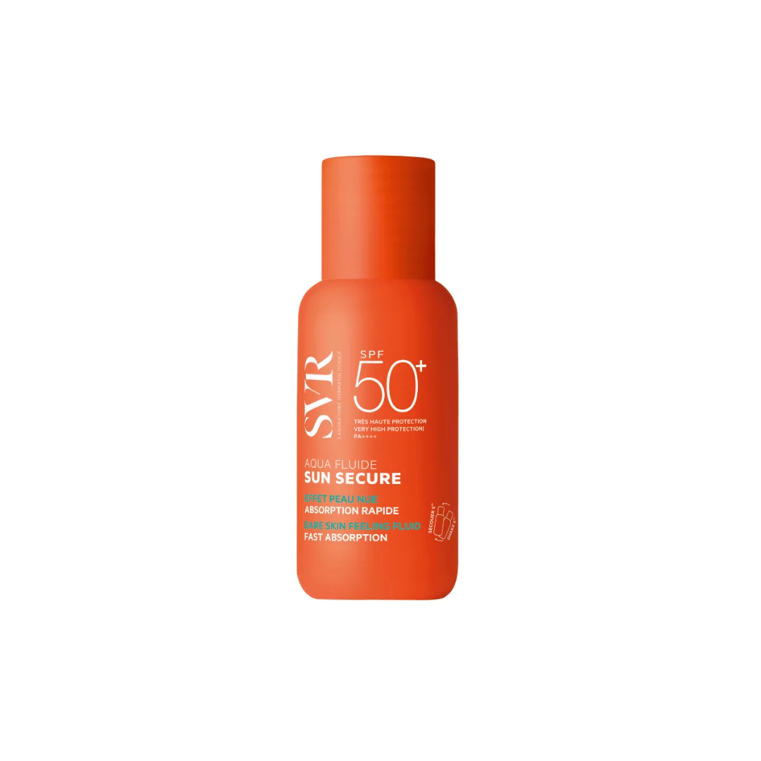 SVR Sun Secure Aqua Fluide SPF50+ 50ml, protection solaire visage invisible pour peaux sensibles