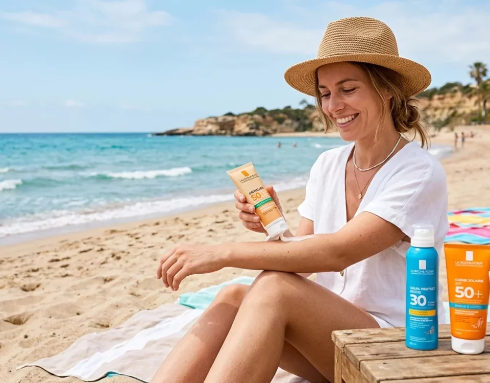 Crème solaire La Roche-Posay, différents produits solaires.