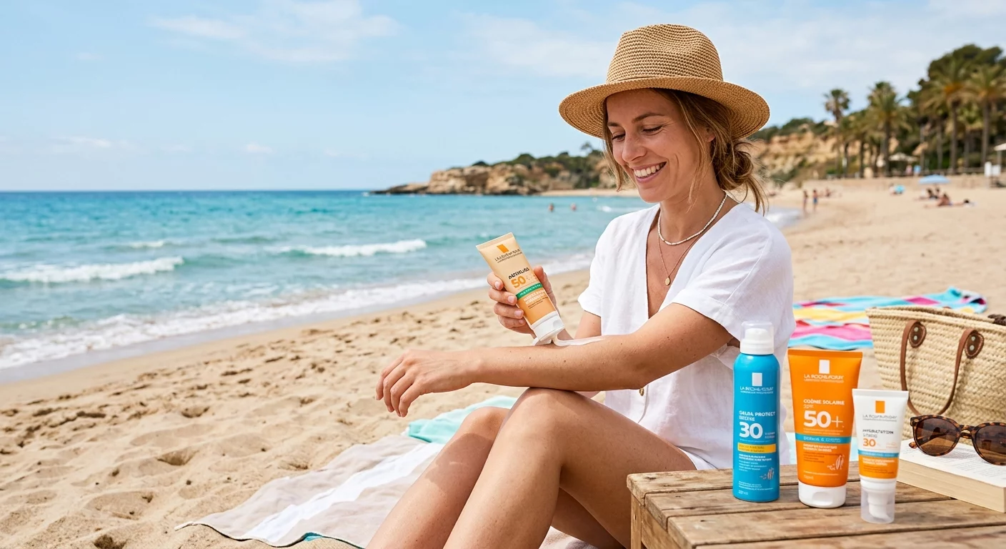 Crème solaire La Roche-Posay, différents produits solaires.
