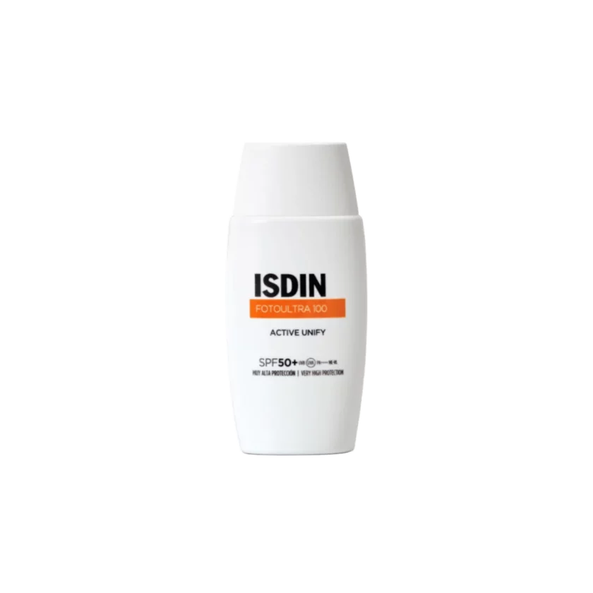 ISDIN Fotoultra Active Unify Invisible SPF50+ 50ml, fluide solaire transparent anti-tâches pour peau hyperpigmentée