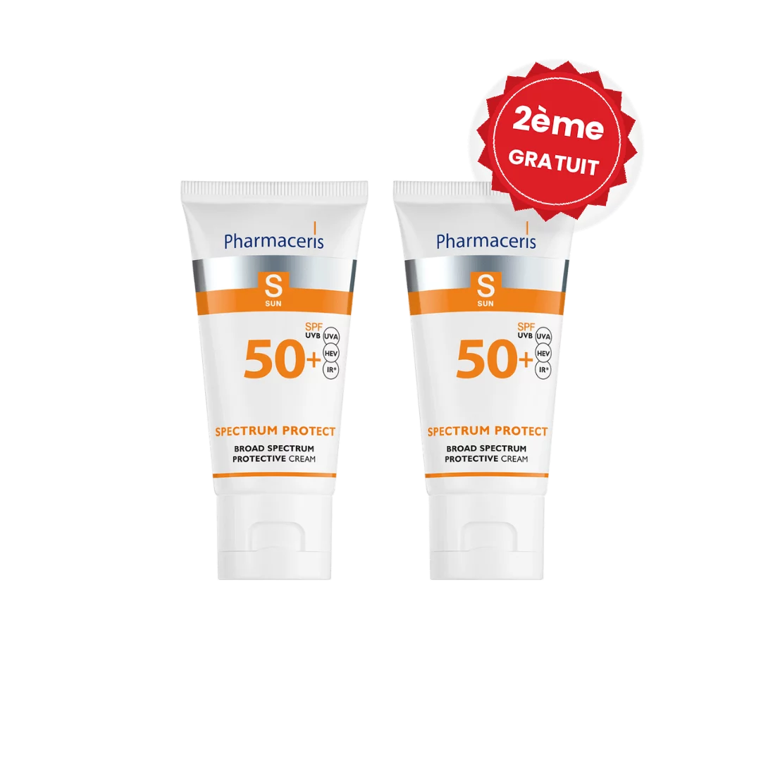 Crème solaire Pharmaceris S Spectrum-Protect SPF50+ 50ml, lot de 2 avec la 2ème offerte