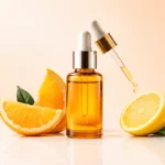 Sérum à la vitamine C pour le visage avec tranches d'orange fraîche