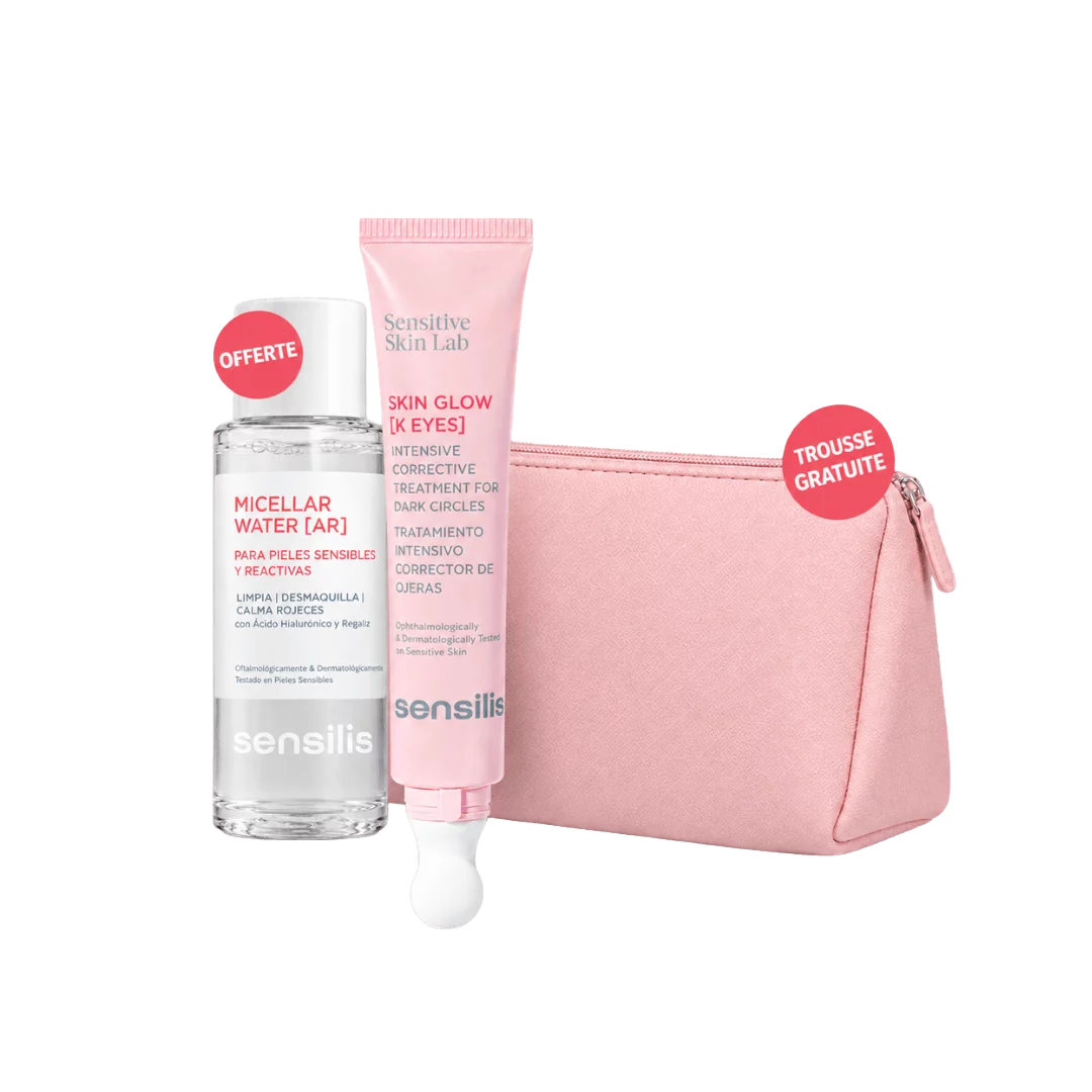 Pack Sensilis Skin Glow K-Eyes 15ml contour des yeux avec eau micellaire 50ml et trousse offertes